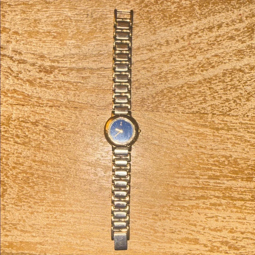 Yves Saint Laurent Gold and Blue Women's Watch - Picture 2 of 4